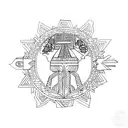 conceptual drawing representing tainos, african and european origins. emphasizing my island dominican republic and saint tattoo design idea