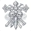 crossed hatchets  tattoo design idea