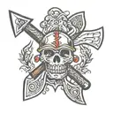 crossed hatchets  tattoo design idea