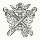 crossed hatchets  tattoo design idea