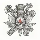 crossed hatchets  tattoo design idea