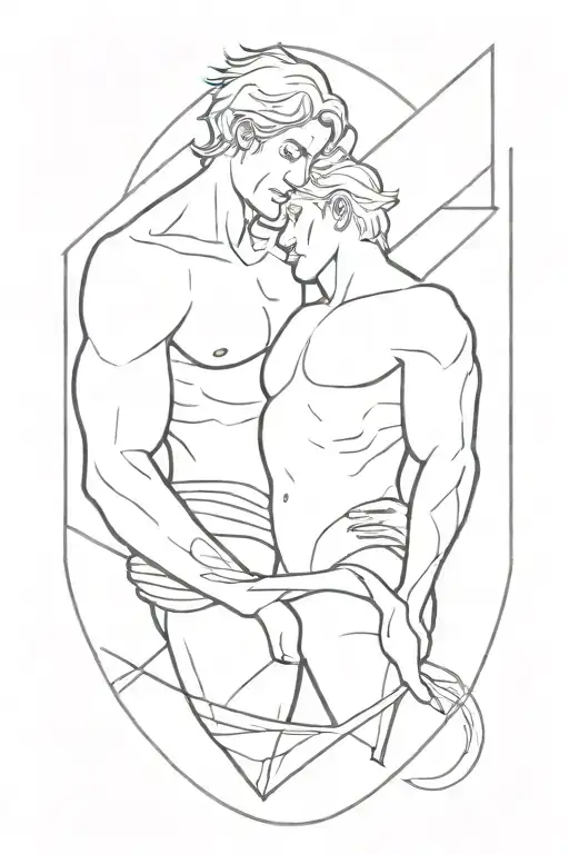 Castor and Pollux gemini for men tattoo design idea