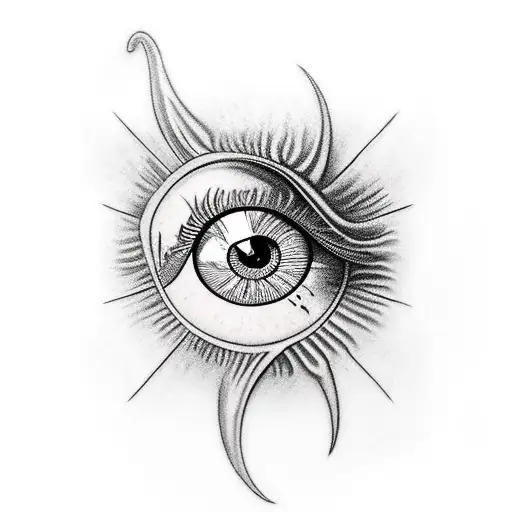 eye of Sauron with a number 9 instead of a pupil tattoo design idea
