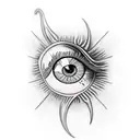eye of Sauron with a number 9 instead of a pupil tattoo design idea