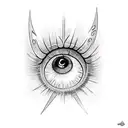 eye of Sauron with a number 9 instead of a pupil tattoo design idea