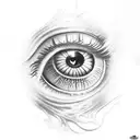 eye of Sauron with a number 9 instead of a pupil tattoo design idea