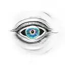 eye of Sauron with a number 9 instead of a pupil tattoo design idea