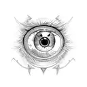 eye of Sauron without a pupil but a 9 tattoo design idea