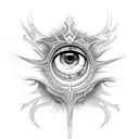 eye of Sauron without a pupil but a 9 tattoo design idea