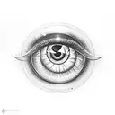 eye of Sauron with a number 9 instead of a pupil tattoo design idea
