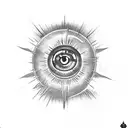 eye of Sauron with a number 9 instead of a pupil tattoo design idea