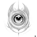 eye of Sauron with a number 9 instead of a pupil tattoo design idea
