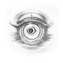 eye of Sauron with a number 9 instead of a pupil tattoo design idea