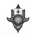 Phoenix,hamsa hand, moon,unconditional love,star  tattoo design idea