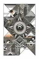 Vinyl sunset tattoo design idea