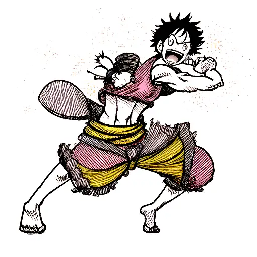 luffy gear 5 tattoo design idea