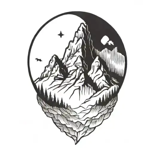 A minimalist tattoo of a mountain range silhouette tattoo design idea