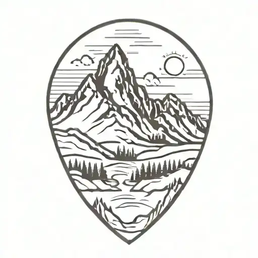 A minimalist tattoo of a mountain range silhouette tattoo design idea