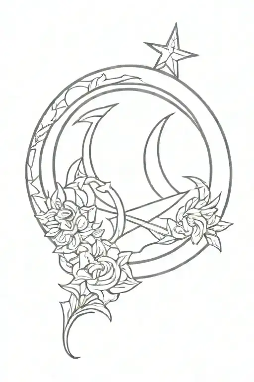 roman sun moon armor tattoo design idea
