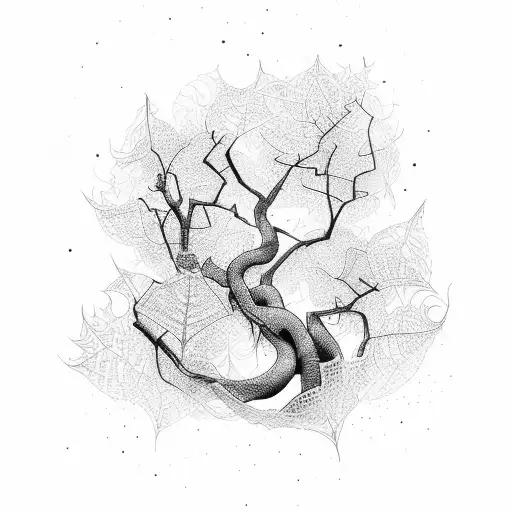 Branches and ivy ranking on walls tattoo design idea