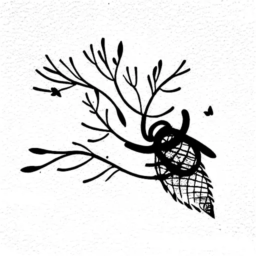 When pollen flies in spring How ideas and thoughts Branches and ivy Around old walls tattoo design idea
