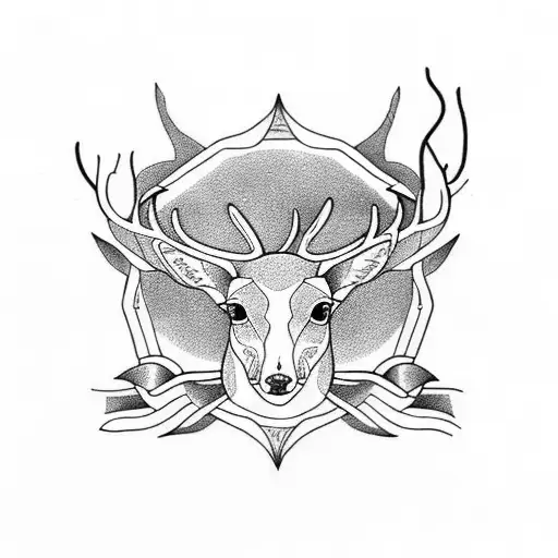 Friendship tattoo, symmetrical, 1997, deer, small tattoo design idea