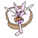 beerus with pizza small size tattoo design idea