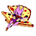 beerus with pizza small size tattoo design idea