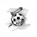 A sketch of a soccer player welding tattoo design idea