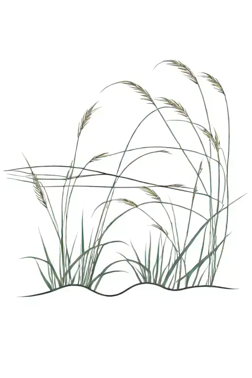 tuft of beach dune grass tattoo design idea