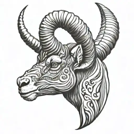 ibex horn tattoo design idea