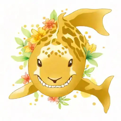 Leopard shark with floral aspects  tattoo design idea