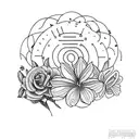 tattoo design  ideas based on the quote by Alan watts: " if the meaning of things were simply in ends, composers would   tattoo design idea