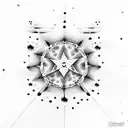 222 with rain droplets, stars and clouds  tattoo design idea