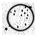 222 with rain droplets, stars and clouds  tattoo design idea