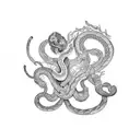 serpent  coiled around a flower  tattoo design idea