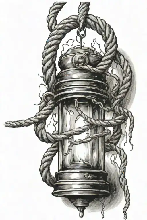 hangmans noose with candle burning   tattoo design idea
