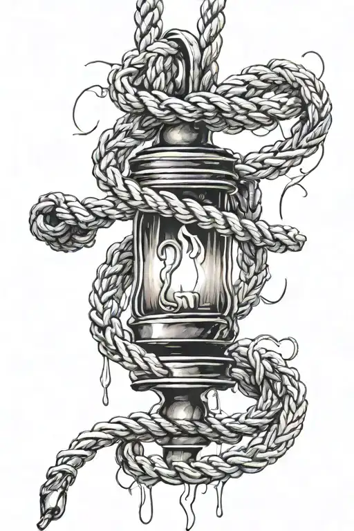 hangmans noose with candle burning   tattoo design idea