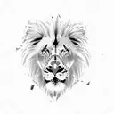 african theme with baobab tree, lion and motocross bike tattoo design idea