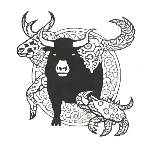 a bull a crab and a bear simple tattoo tattoo design idea