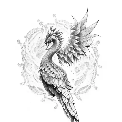 simurgh tattoo design idea