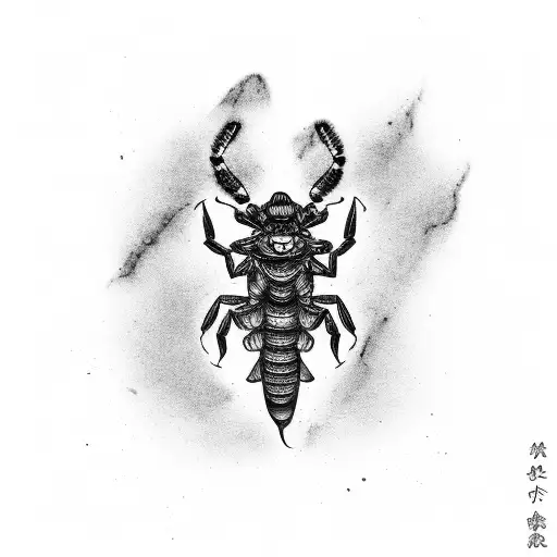 shoulder japanese style with a scorpion  tattoo design idea