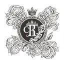 christ monogram with roman cesar crown surrounded tattoo design idea