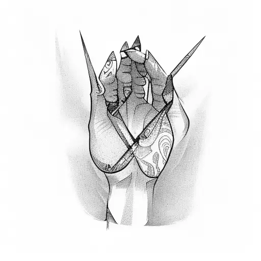 hand with sharp claws tattoo design idea