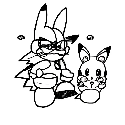 Mario, Pikachu, and Sonic tattoo design idea