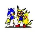 Mario, Pikachu, and Sonic tattoo design idea