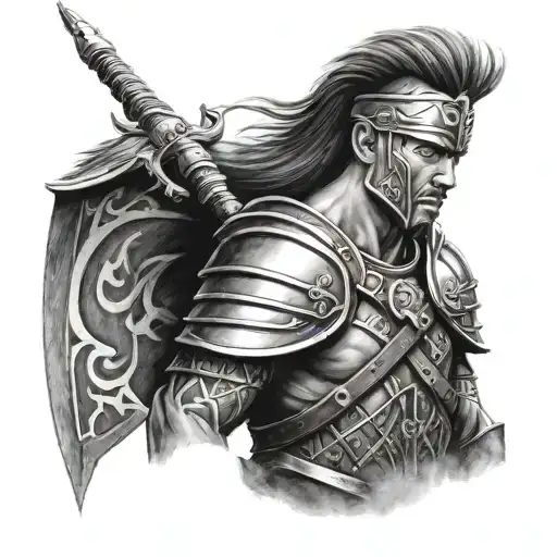 Scottish warrior  tattoo design idea