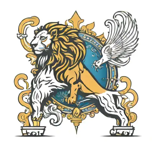 Virgo pours on Leo lion tattoo design idea