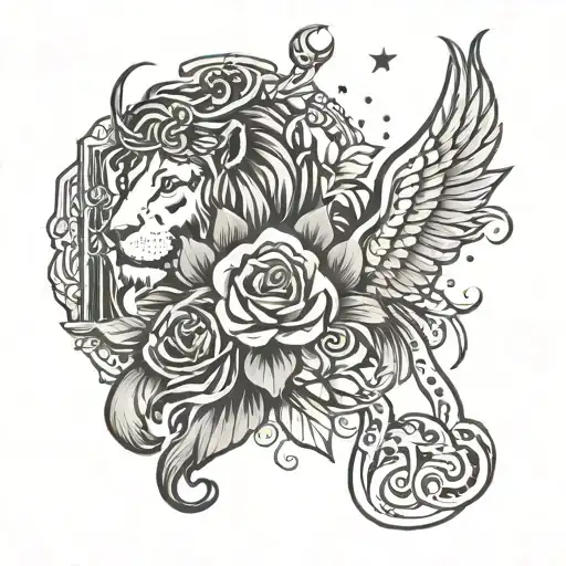 Virgo aquarius leo tattoo design idea