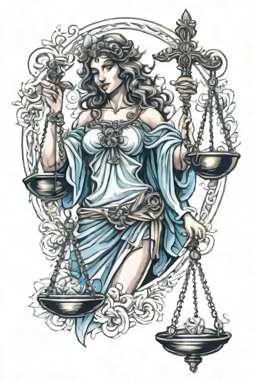 lady justice tattoo design idea